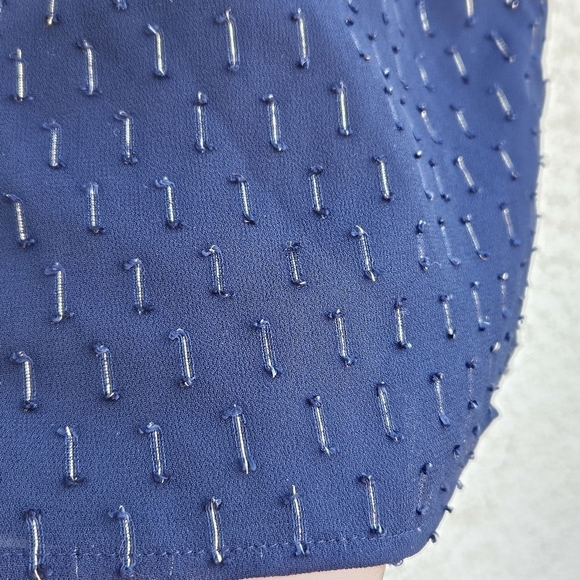 J. Crew navy gold thread tie neck tank size 6 - Picture 8 of 8